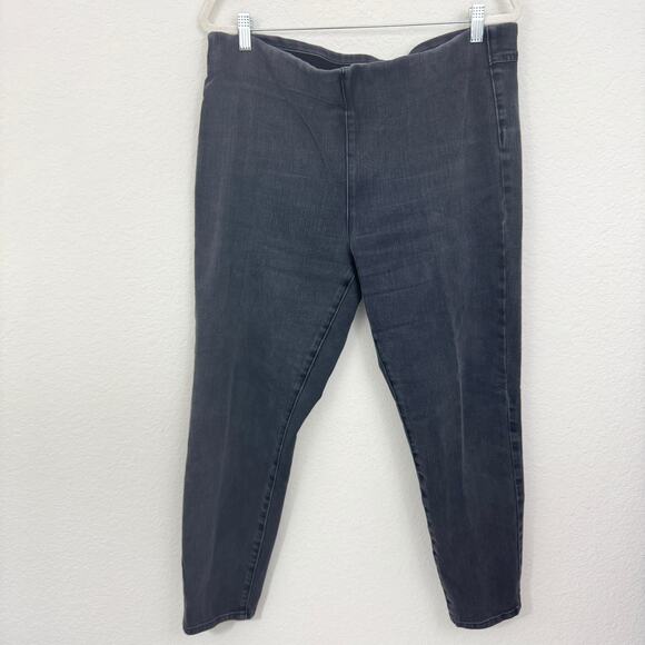 Soft Surroundings Women Ultimate Pull On Jeans Sz XL Denim Leggings Washed Black - Picture 1 of 8